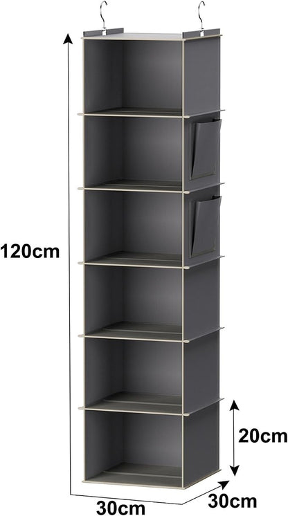 YOUDENOVA Hanging Closet Organizer and Storage, 6-Shelf Closet Hanging Storage - Image 3