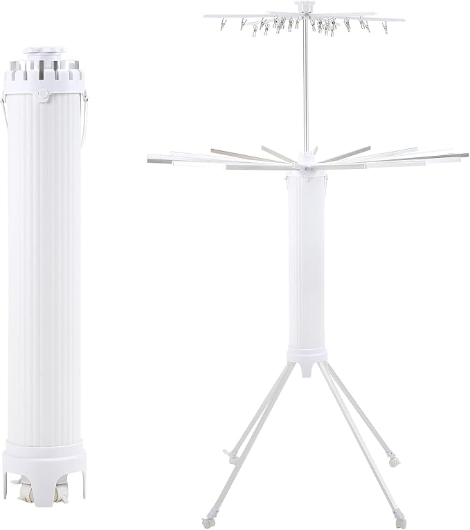 Dollate 4-Legged Clothes Drying Rack Foldable, 2 Tier Portable and Collapsible by Dollate