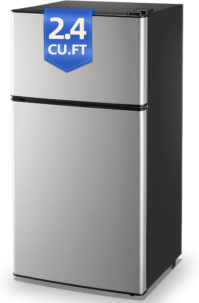 Tiny Personal Capacity Silver Refrigerator by DEMULLER