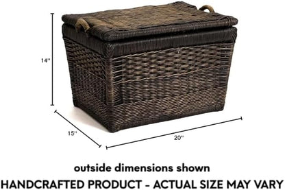 The Basket Lady Lift-Off Lid Wicker Storage Basket, 20 in L x 15 in W x 14 in H - Image 2