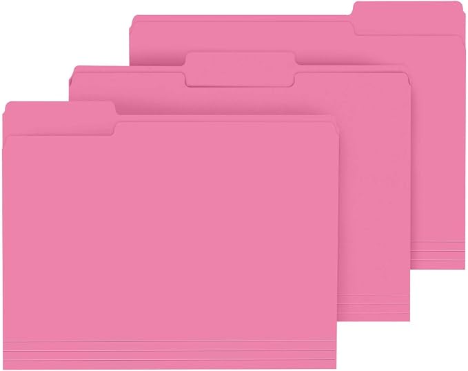 File Folder, PANDRI 120 Pack File Folder, 1/3 Cut Tab, Letter Size, Filing by PANDRI