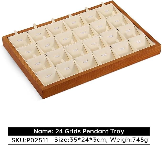 Necklace Organizer, Wood Jewelry Necklace Tray, Premium Earring Storage - Image 3