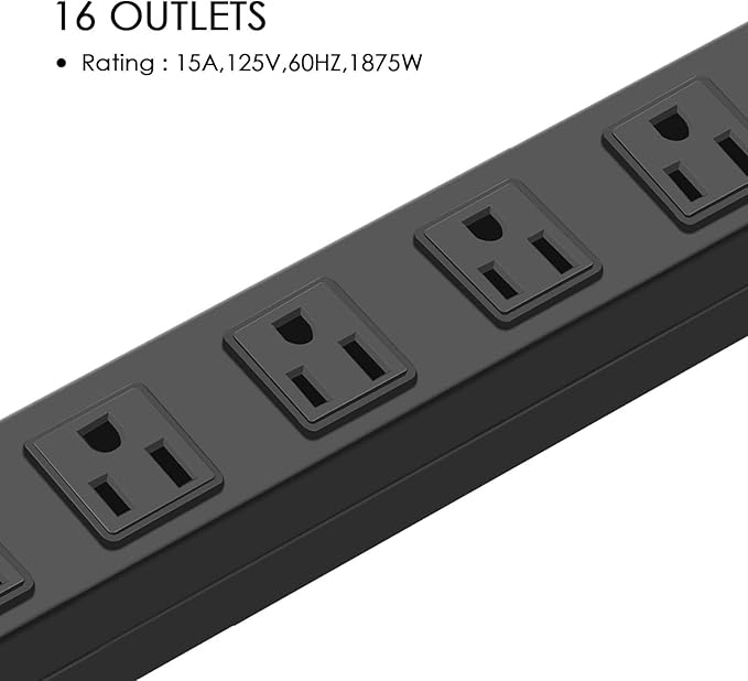 HHSOET Metal Wall Mount Power Strip, Mountable Power Outlet, Aluminum Alloy - Image 5