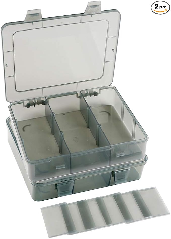 2 Pack Plastic Storage Organizer Box, Storage Container, Jewelry Organizer by Vidifor