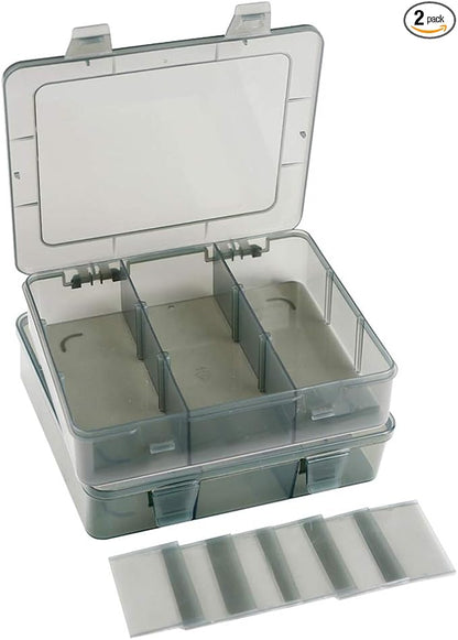 2 Pack Plastic Storage Organizer Box, Storage Container, Jewelry Organizer by Vidifor