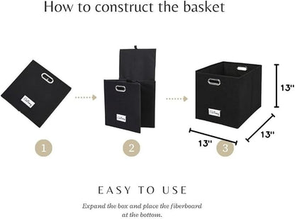 DECOMOMO Black Storage Bins, 13 inch Cube Storage Bins - Image 10