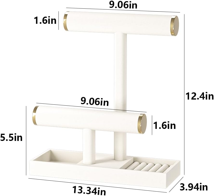 Bracelet and Necklace Holder, Velvet Jewelry Necklace Display Organizer Stand - Image 7