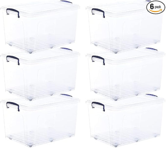 Superio Storage Bins with Lids- Clear Boxes by Superio