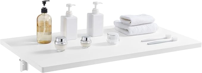 VEVOR Wall Mounted Folding Table, 35.4 x 19.7 inches Wall Mount Table, Floating - Image 10
