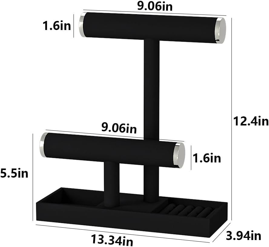 Bracelet and Necklace Holder, Velvet Jewelry Necklace Display Organizer Stand - Image 7