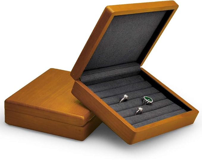 Oirlv Solid Wood Ring Jewelry Box Organizer Earrings Jewelry Drawer Organizer - Image 7