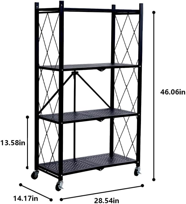 Foldable 4-Tier Metal Storage Shelf - Image 2