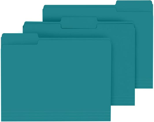 File Folder, PANDRI 120 Pack File Folder, 1/3 Cut Tab, Letter Size, Filing by PANDRI