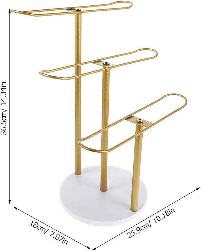 Headband Holder Organizer Stand Metal 3-Tier Hairband Display Rack Hair Hoop - Image 4