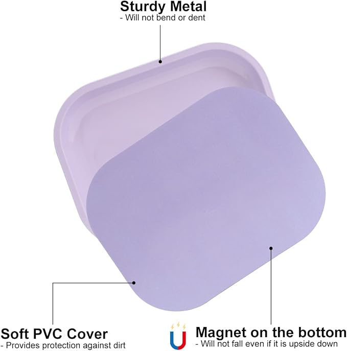 HOKirin Metal Tray With Soft Magnetic Lid, Small Blank With Spill Proof Cover - Image 2