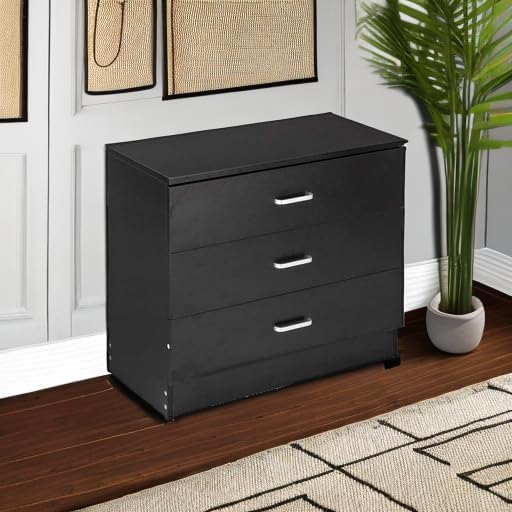 Karl home 3 Drawer Dresser, Modern Storage Chest of Drawers, Wood Bedside Table - Image 2