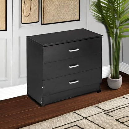 Karl home 3 Drawer Dresser, Modern Storage Chest of Drawers, Wood Bedside Table - Image 2