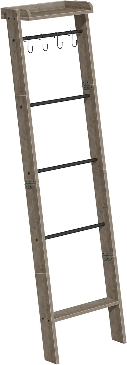 Blanket Ladder Shelf, Decorative Quilt Rack, 6-Tier Farmhouse Ladder Holder - Image 9