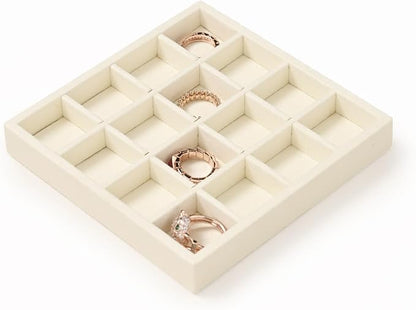 Oirlv Microfiber Stackable 16 Girds Jewelry Trays Jewelry Storage Tray Showcase - Image 6