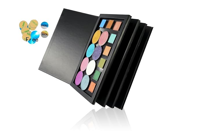 Coosei 4-Layer Book Shaped Magnetic Eyeshadow Palette Empty Makeup Storage Box - Image 2