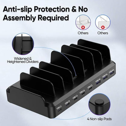 300W Charging Station for Multiple Devices, 8 Port Multi USB C Fast Charger - Image 4
