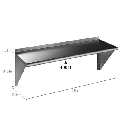 ROCKPOINT Stainless Steel Shelf 18 x 48 Inches 400lb, NSF Metal Commercial - Image 3