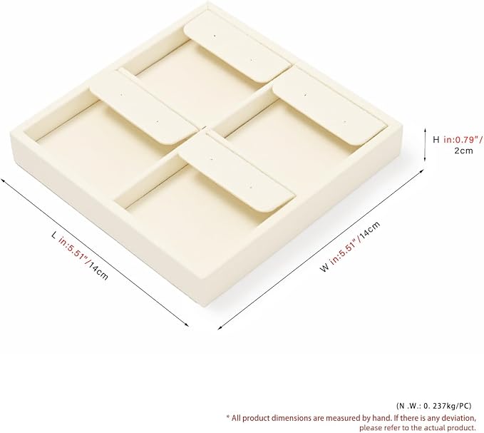 Oirlv Microfiber 4 Slots Jewelry Earring Display Tray Earring Display Organizer - Image 8