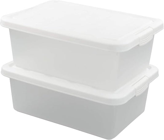 14 Quart Clear Storage Box, Underbed Plastic Latch Box by Ucake