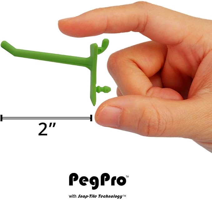 PegPro® 2" Hooks Kit for Standard “Wood Fiber” pegboard – Durable Plastic - Image 5