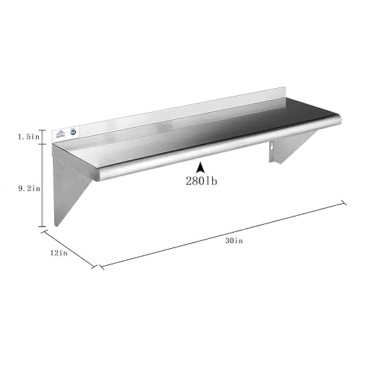 ROCKPOINT Stainless Steel Shelf 12 x 30 Inches 280lb, 2 Pack NSF Metal - Image 2