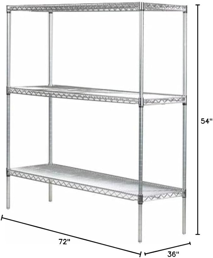 Omega 36" Deep x 72" Wide x 54" High 3 Tier Gray Starter Shelving Unit - Image 3