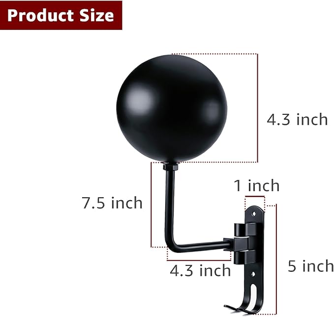 Metal Motorcycle Helmet Holder, 180° Rotating Wall Mounted Helmet Rack - Image 2
