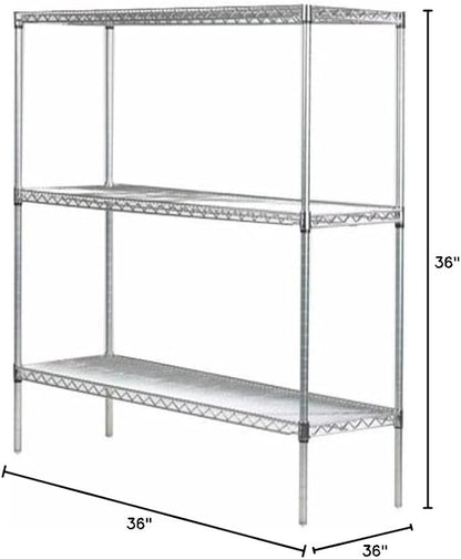 Omega 36" Deep x 36" Wide x 36" High 3 Tier Chrome Starter Shelving Unit - Image 2