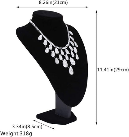 Wudygirl Black Velvet 3-Dimensional Necklace Bust Display Holder Jewelry Neck - Image 7