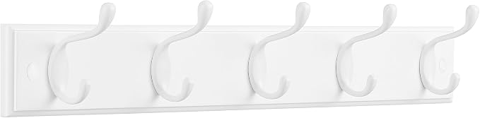 SONGMICS Wall-Mounted Coat Rack, Hook Rack, 5 Dual Metal Hooks, by SONGMICSbySONGMICSHOME