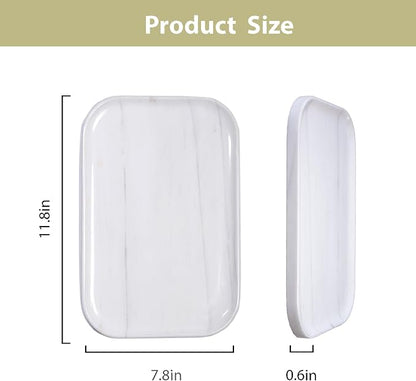 Natural Marble Tray | Luxury Bathroom & Kitchen Organizer | Non-Resin Stone - Image 2