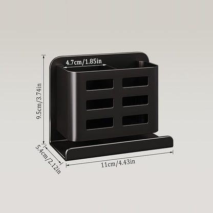 Black Wall-Mounted Toothbrush Holder, Aluminum Material Shower Shaver Storage - Image 2