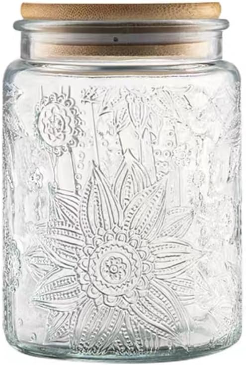 ANSQU Vintage Glass Jar with Lid, 23.7oz Airtight Glass Storage Canister Glass by ANSQU