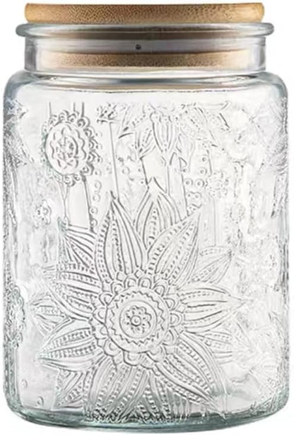 ANSQU Vintage Glass Jar with Lid, 23.7oz Airtight Glass Storage Canister Glass by ANSQU