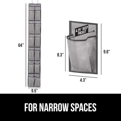 GORILLA GRIP Over the Door Shoe Organizer, 12 Large Breathable Mesh Pockets - Image 6