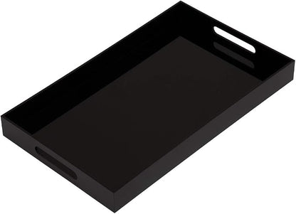 Glossy Black Sturdy Acrylic Serving Tray by KEVLANG