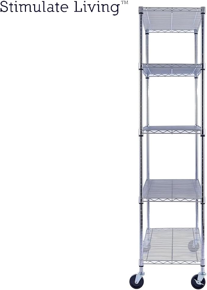 60"x18"x72" PRIME HEAVY DUTY Chrome 5-Tier Wire Shelving 4000 LBS MAX Capacity - Image 9
