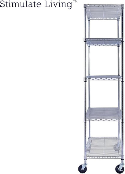 60"x18"x72" PRIME HEAVY DUTY Chrome 5-Tier Wire Shelving 4000 LBS MAX Capacity - Image 9