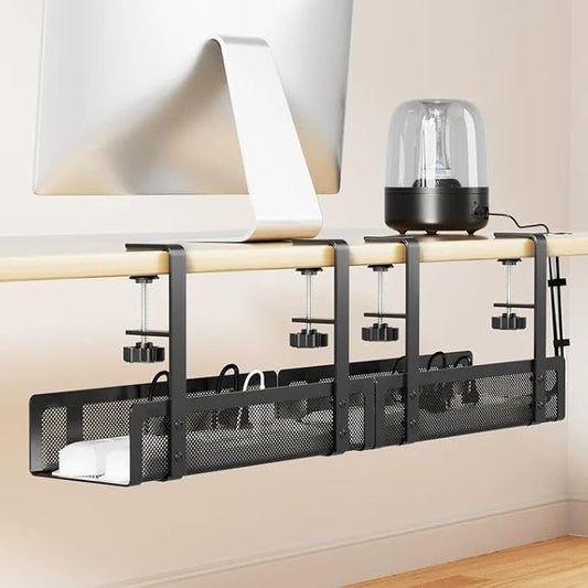 2 Pack Cable Management Under Desk Tray, Xpatee 27.6" No Drill Open Slots Cable by Xpatee