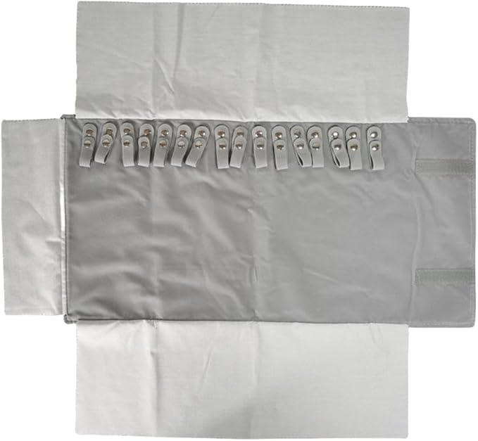 Premium Jewelry Roll Organizer for 16 Necklaces 55cm x 29cm Metal Snap & Velcro by SCIKHEFT