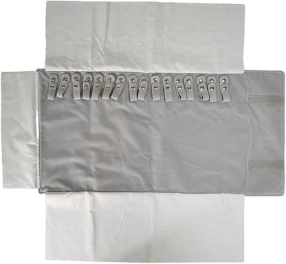 Premium Jewelry Roll Organizer for 16 Necklaces 55cm x 29cm Metal Snap & Velcro by SCIKHEFT