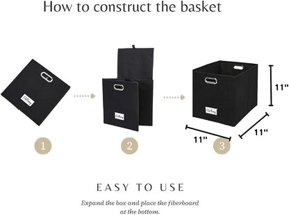 DECOMOMO Black Storage Bins, 11 inch Cube Storage Bin - Image 10