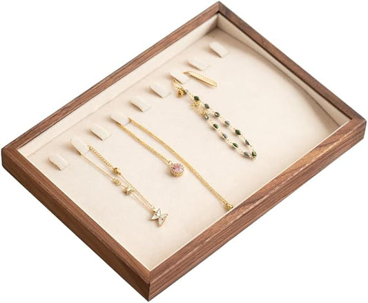 9 Grid Black Walnut Wood Jewelry Tray by MIGAKUHOME