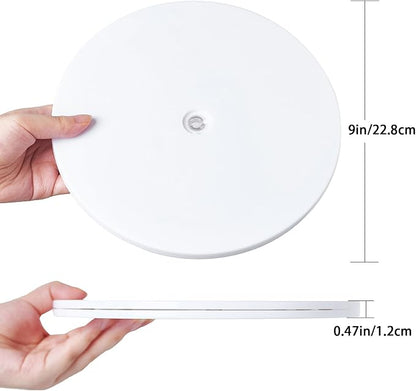 9 inch Lazy Susan Turntable White Acrylic Ball Bearing Rotating Tray - Image 2