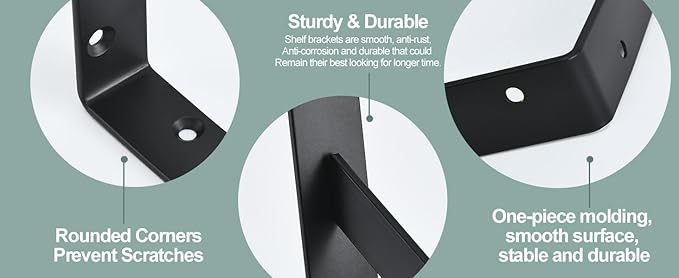 12 Pack L22 x H 12" Black Heavy Duty Shelf Brackets - Image 7
